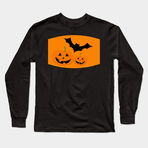 Halloween face mask Long Sleeve T-Shirt by mo designs 95